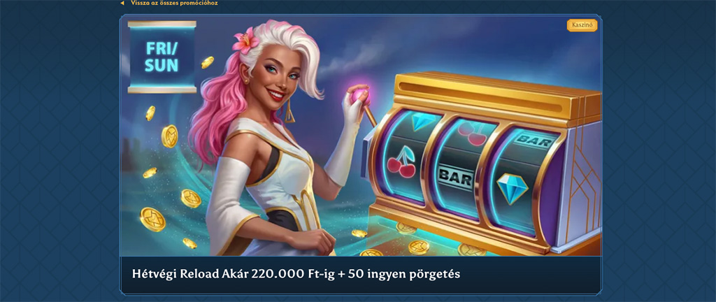 Ocean Spin Casino hétvégi újratöltési bónusz