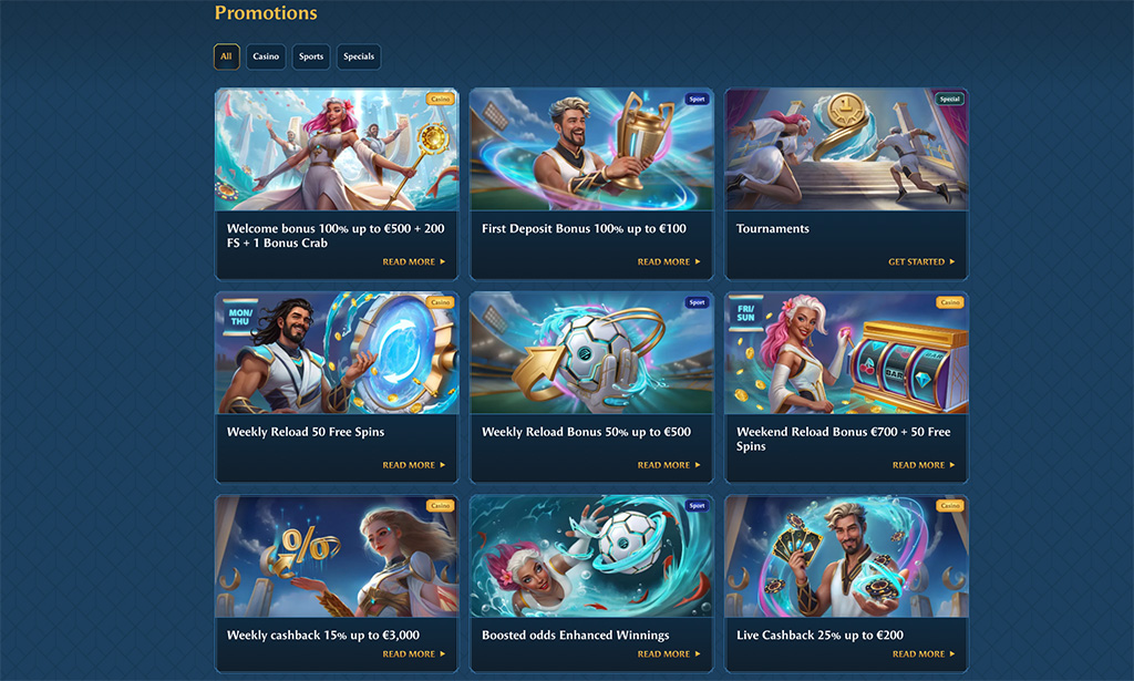 Ocean Spin Casino promotions