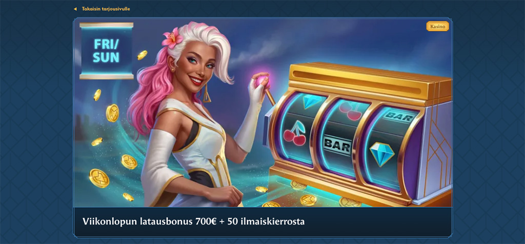 Ocean Spin Casino viikonlopun uudelleenlatausbonus